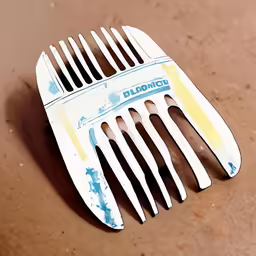 a white plastic comb laying on a table