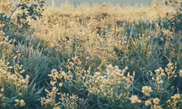 a picture with weeds on it near some water