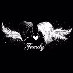 two angels kissing their heads in the dark