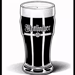 the beer logo in a glass