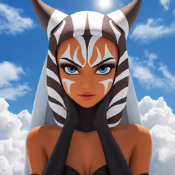 star wars clone girl in an animated pose