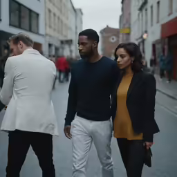 an image of two couples walking down the street