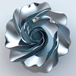 a 3d image of a silver rose that appears to be very abstract and pretty