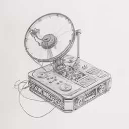 a drawing shows the process of using a computer