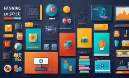 the many different logos for each brand,this is a poster showing various colorful and vibrant elements