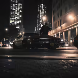the police are working in the city at night