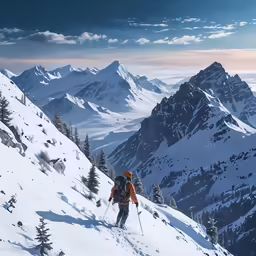 a person is skiing down the mountain side