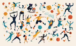 a painting depicting basketballs on a white background