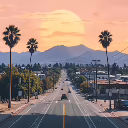 a sun is setting on the horizon of a city