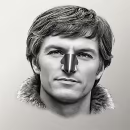 a man with a fake nose cut out