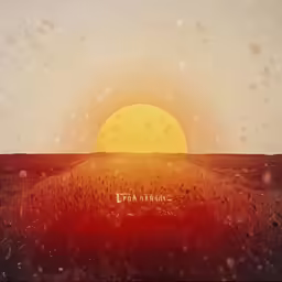 a sunset view out to the horizon in a field