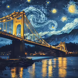 a painting that is on the side of a bridge