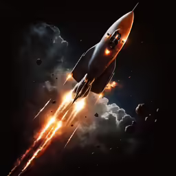 the space shuttle was launched with a rocket in space