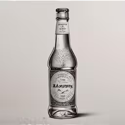 an advertisement with a bottle that has a label