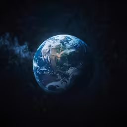 the earth as it is lit up at night