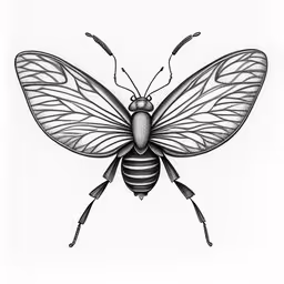a drawing of a bee with large wings,a drawing of a bee with large wings