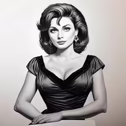 a woman with her hands crossed is shown in a black and white photograph
