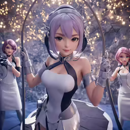 a bunch of animated girls are posing for the camera