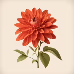 an orange flower with a green leaves