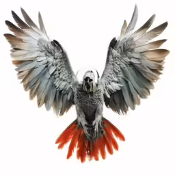 a colorful bird flying through the air with wings extended