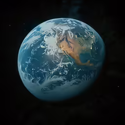 an image of the earth from space at night