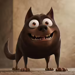 a cute dog is ready for action with its teeth