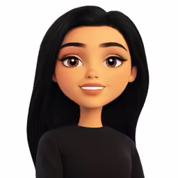 a young girl in a black shirt with long hair