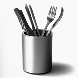 a set of utensils sitting in a cup