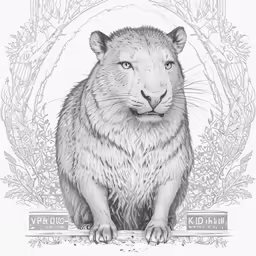 a drawing of a white tiger on the ground