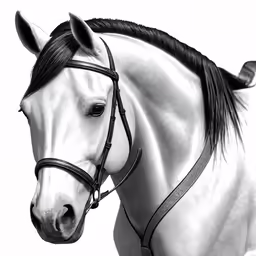 a horse that is standing up with its head tilted forward