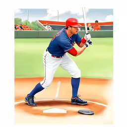 a drawing of a baseball player preparing to swing