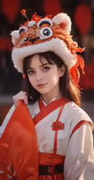 girl wearing chinese garb in the countryside