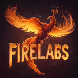 a big fire lab with a bird on it
