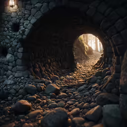 a light at the end of a dark cave