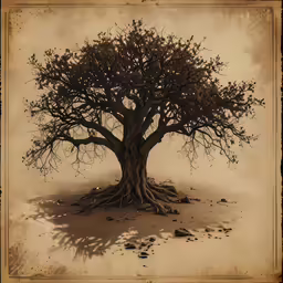 this image depicts an old photo with roots and leaves