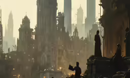 this is a scene of a futuristic city