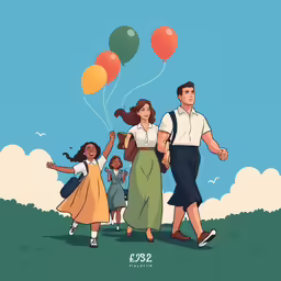 two people holding balloons and walking together