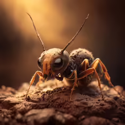 a close up of an insect on a rocky surface