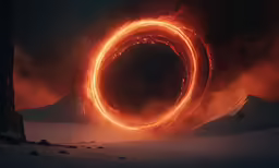 a fire that is spinning around some rocks