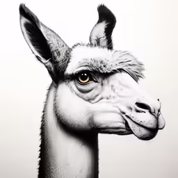 an animal with a head and large ears is shown