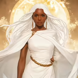 a woman in white wearing an outfit made out of clothes