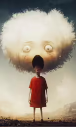 a cartoon character has an enormous object over his head