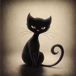 a cat has some yellow eyes and is sitting