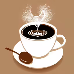 a cup of coffee with a spoon sitting on it