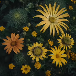 flowers with a background of yellow flowers