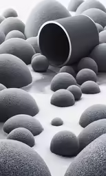 a bunch of grey rocks piled into a large circle
