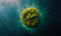 an underwater shot of a bush under water