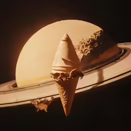 a strange looking object sitting next to saturn