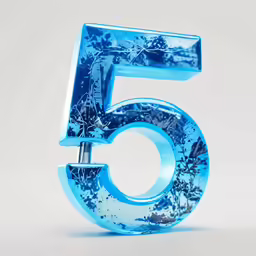 a metal five with blue paint on it