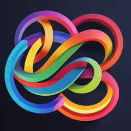 colorful ribbon in the shape of a heart on a black background,various colored ribbons are on a black surface